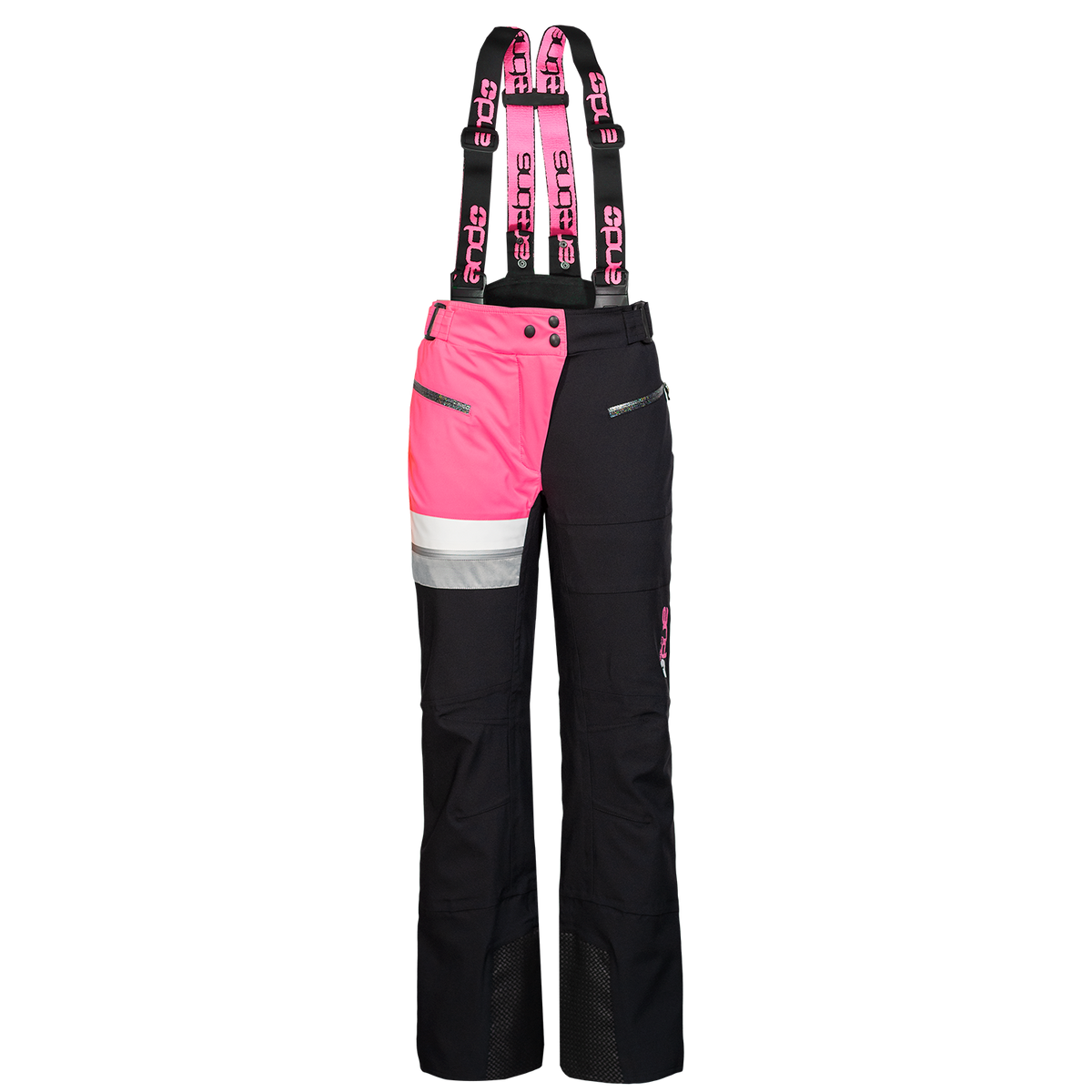 andINSTRUCTOR -hlače ženske hlače - ČRNA/FLUO FUKSIJA/SREBRNA